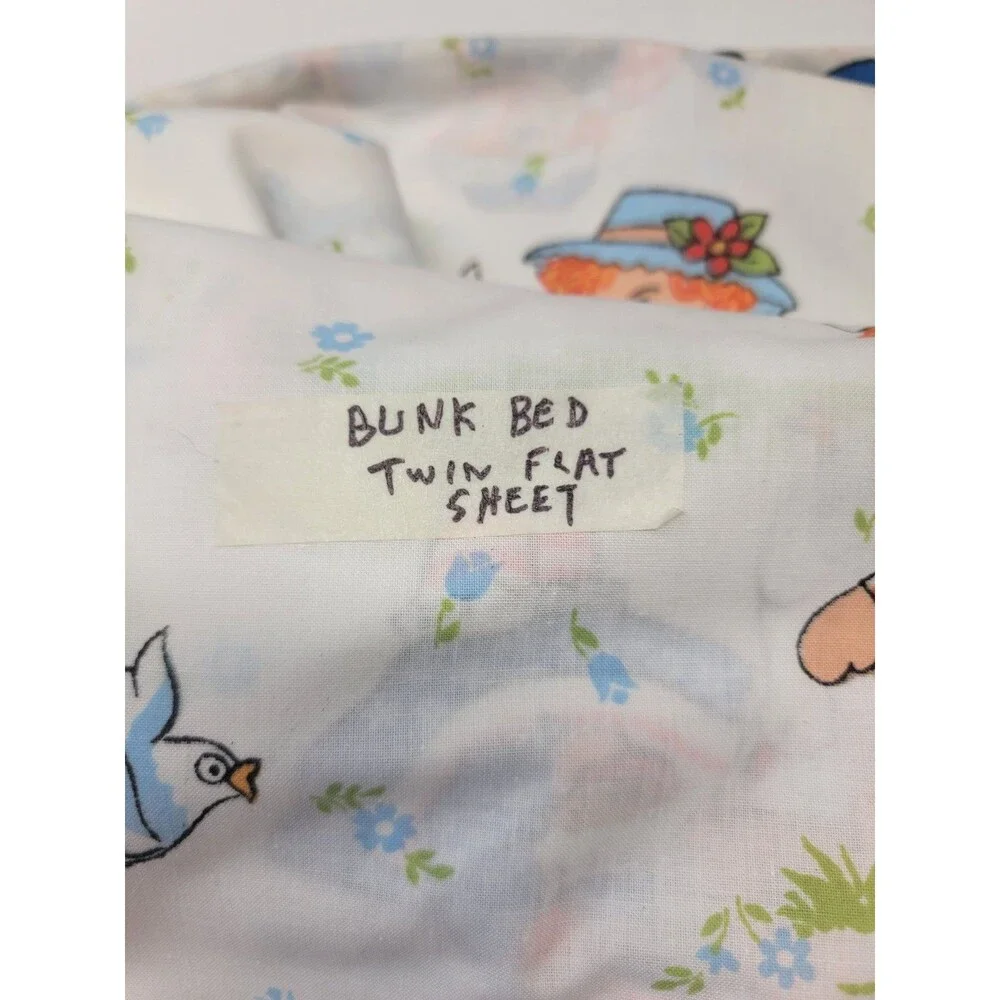 Vintage Raggedy Ann And Andy Flat Sheet Twin. Reto Clean